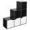 URBN Living (Black, White) 6 Cube Step Storage Bookcase Shelf Unit Doors Wood 1