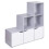 URBN Living (Grey, White) 6 Cube Step Storage Bookcase Shelf Unit Doors Wood 1