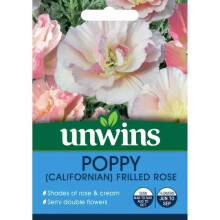 Unwins Grow Your Own Garden Flowers Californian Poppy Frilled Rose Seeds Packet