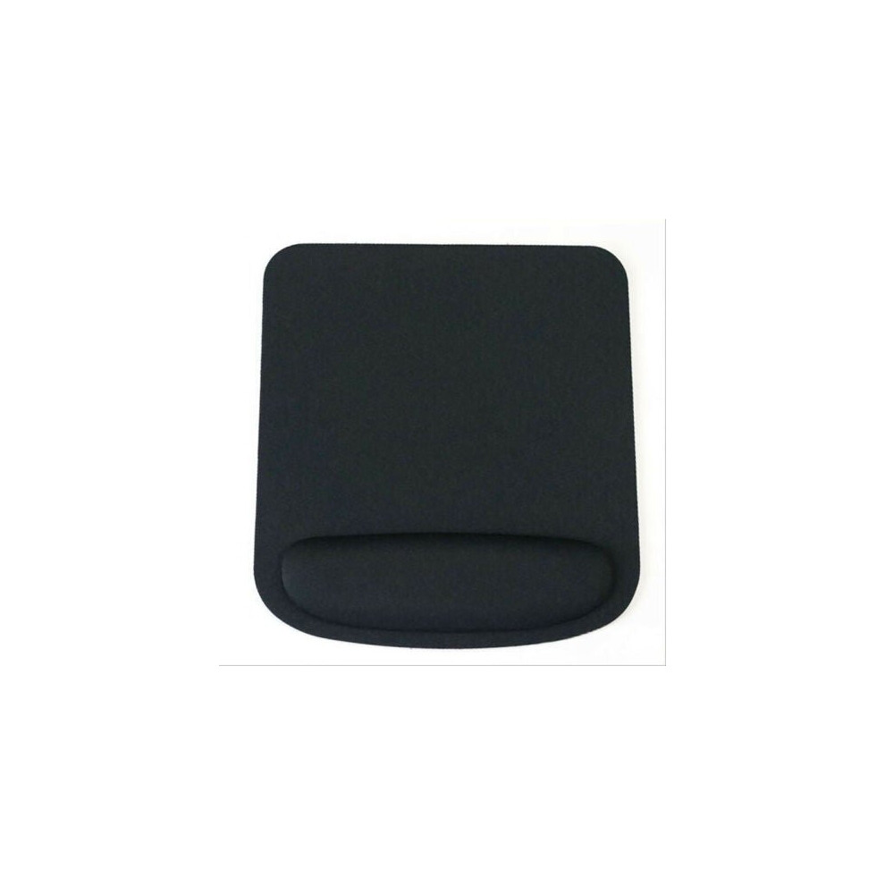 (Black) Square 5mm Mouse Mat with Wrist Support