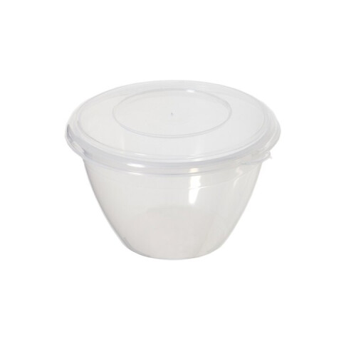 Whitefurze 0.6L Litre Round Microwave Plastic Pudding Bowl With Lid