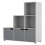 URBN Living (White, Grey) 6 Cube Step Storage Bookcase Shelf Unit Doors Wood 1