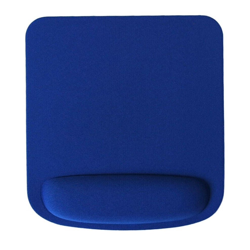 (Blue) Square 5Mm Mouse Mat With Wrist Support Blue 5060643730868