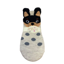 (Stone Dobermann) New Women's Cute Dog Pug Frenchie Boston Terrier Cotton Rich Trainer Socks 1 Pair