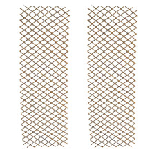 Set of 2 Expanding Willow Trellis (180x60cm) - Adjustable Climbing Plant Support & Natural Wall Decor