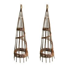 Set of 2 Spiral Willow Garden Obelisks (1.15m)