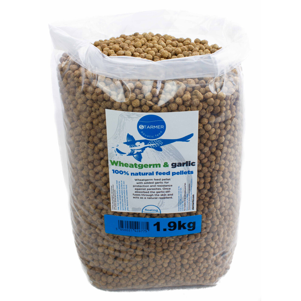 Starmer Aquatic Feed (1.9Kg) Wheatgerm & Garlic Floating Winter Koi Feed Pellets