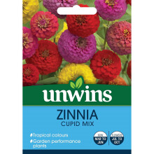 Unwins Grow Your Own Colourful Blooms Garden Flowers Zinnia Cupid Mix Seeds