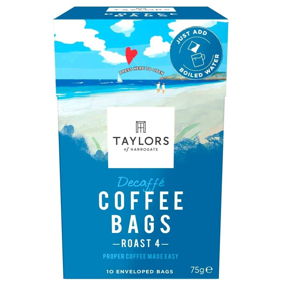 Taylors of Harrogate Decaffe Coffee Bags - 10 enveloped bags (Pack of 3, total of 30 Coffee Bags)