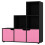URBN Living (Black, Pink) 6 Cube Step Storage Bookcase Shelf Unit Doors Wood 1