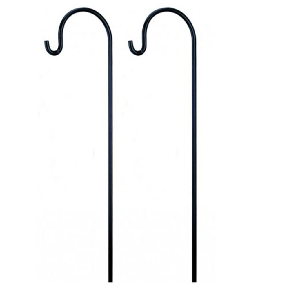 Pair of Garden Shepherds Crook Black Metal Border Hooks (2.18m)