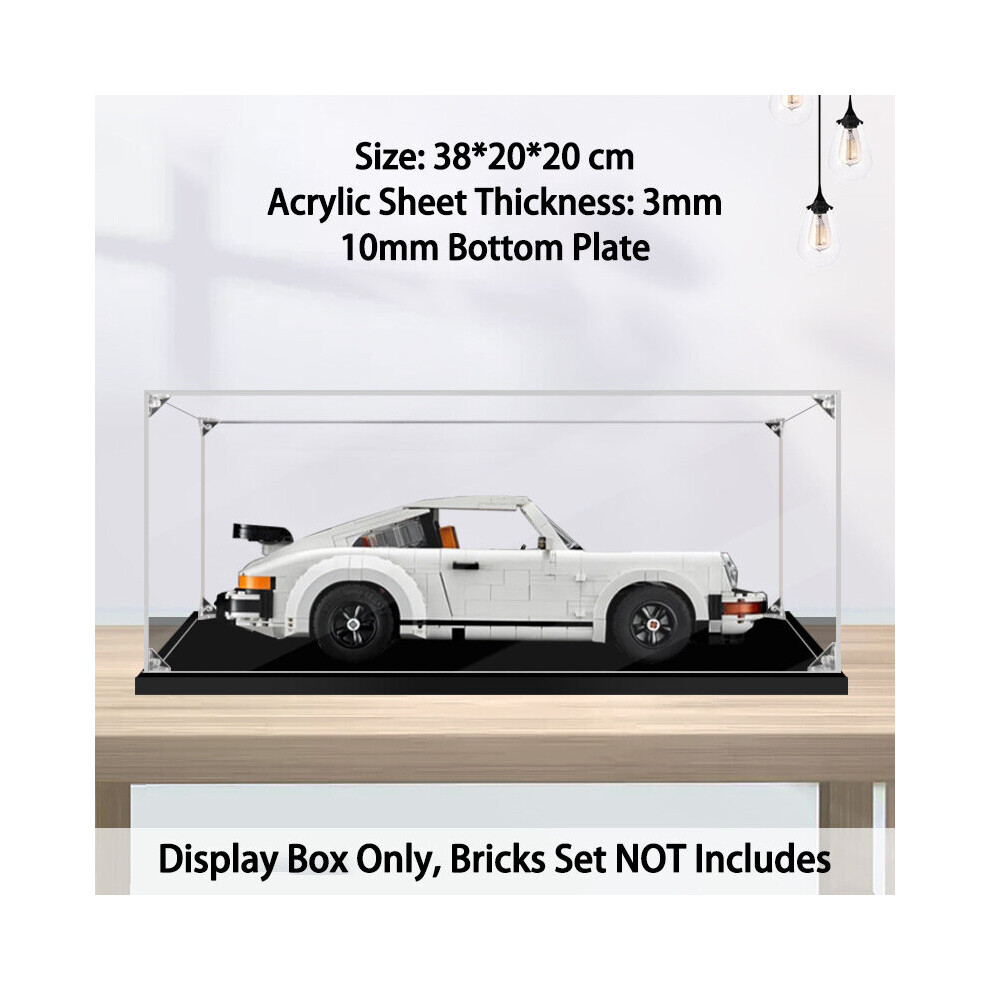 (B) Acrylic Display Case for Lego 10295, Dustproof Clear Display Box Showcase For Lego 10295 Porsche 911 Turb (NOT Included The Model)