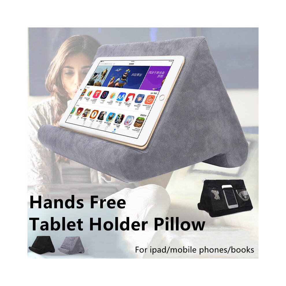 (Black) Tablet Stand Pillow Holder & Mobile Phone Holder Black 7632472819045