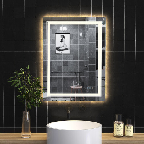 LUVODI Led Backlit Light Badspiegel Wandmontage Dimmer Eitelkeitsspiegel 1