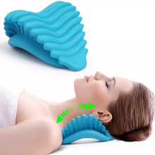 (C) Neck Shoulder Stretcher Relaxer Cervical Chiropractic Traction Device Pillow for Pain Relief Cervical Spine Alignment Gift