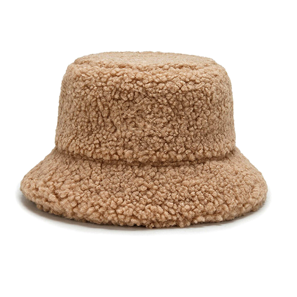 (Brown) Soft Teddy Winter Bucket Hat