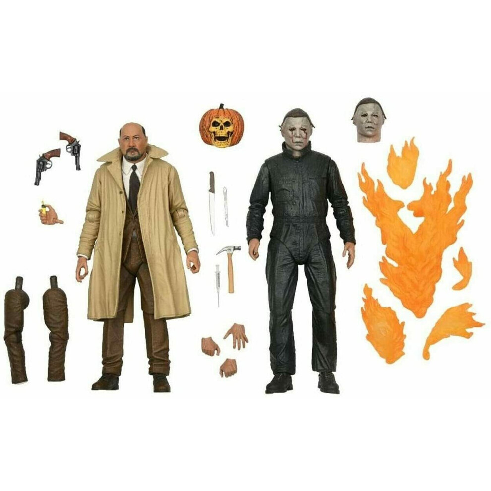 NECA Halloween 2 Myers & Dr Loomis 2 Pack BOXSET 7" Action Figures