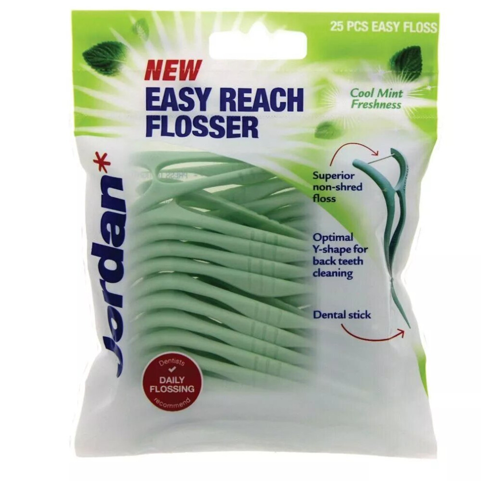 Jordan Easy Reach Flosser 25's  Easy Reach Flosser for Oral Hygiene (25's)