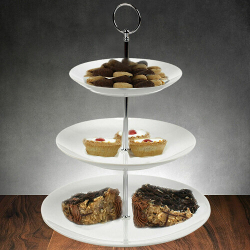3 Tier Plastic Cake Stand Afternoon Tea Wedding Plates Party Embossed 1