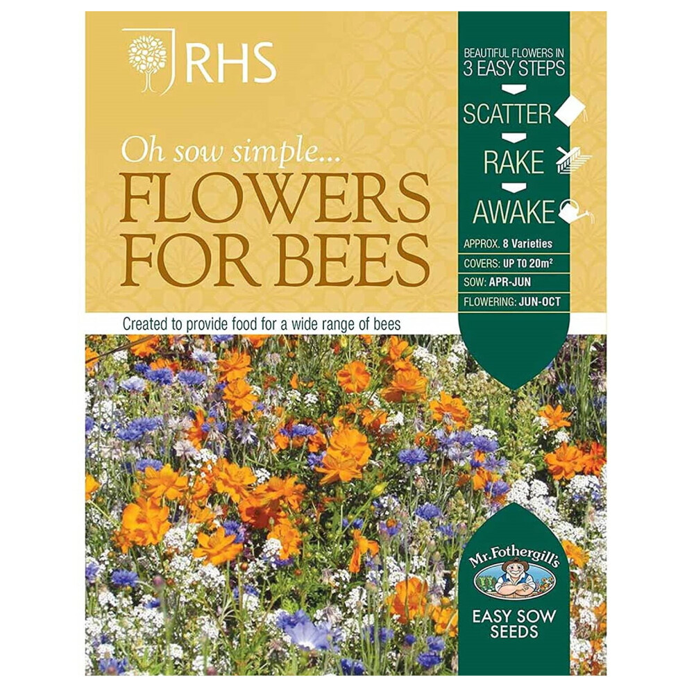 Mr Fothergill's Rhs Easy Sow Pollen Rich Flowers For Bees Seeds Scatter Box