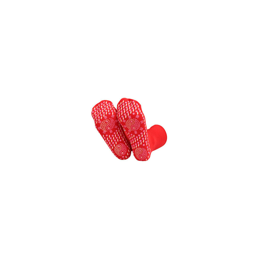 (Red - 1 pair) Self-Heating Therapy Massage Socks