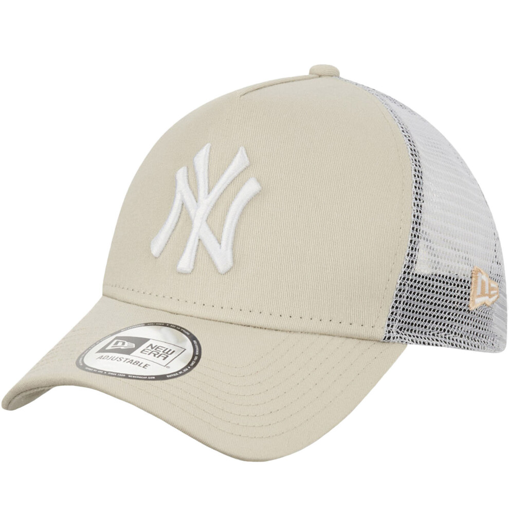 New Era New York Yankees 9Forty A-Frame Mlb Baseball Trucker Cap Hat - Cream