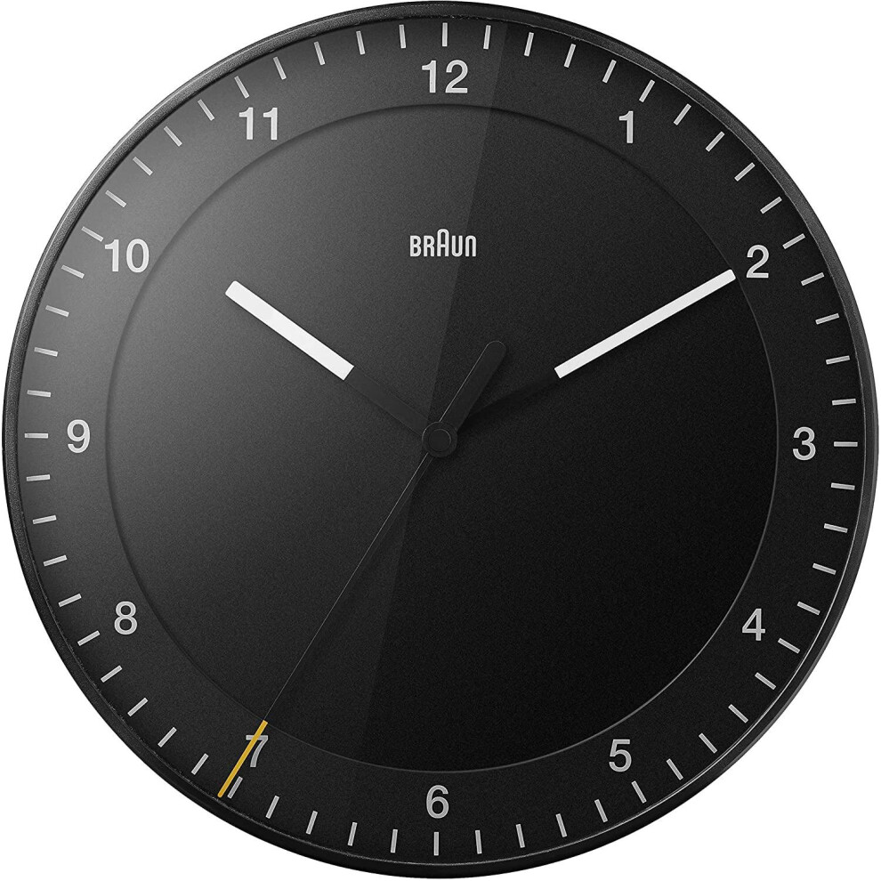 Braun Classic Large Analogue Wall Clock, 30cm, Black, BC17B