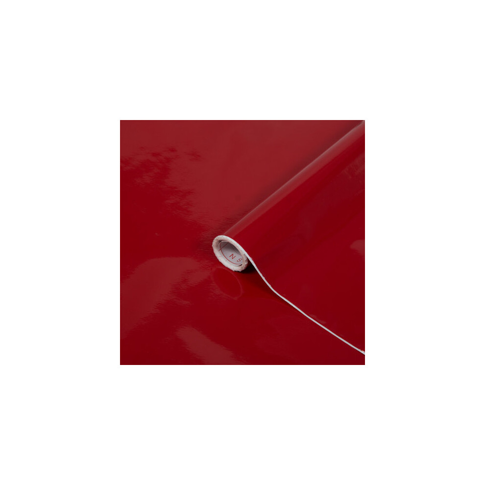 GLOSSY SIGNAL RED sticky back plastic vinyl wrap film (67.5cm x 2m)