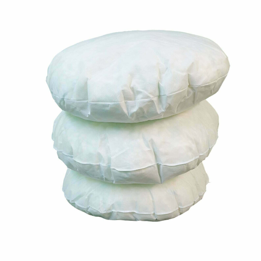 Arlinens (2, 16"X16") Round Cushion Pads New Hollow Fibre Cushion Inner Stuffer Pillow-Polyester Insert Circle Shape For Sofa And Couch 16-18-20" White
