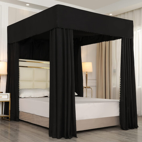 Canopy bed store in corner