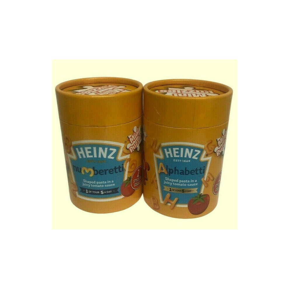 Heinz Spaghetti Alphabet Letters Numbers Mini Jigsaw Puzzles 2 Pack