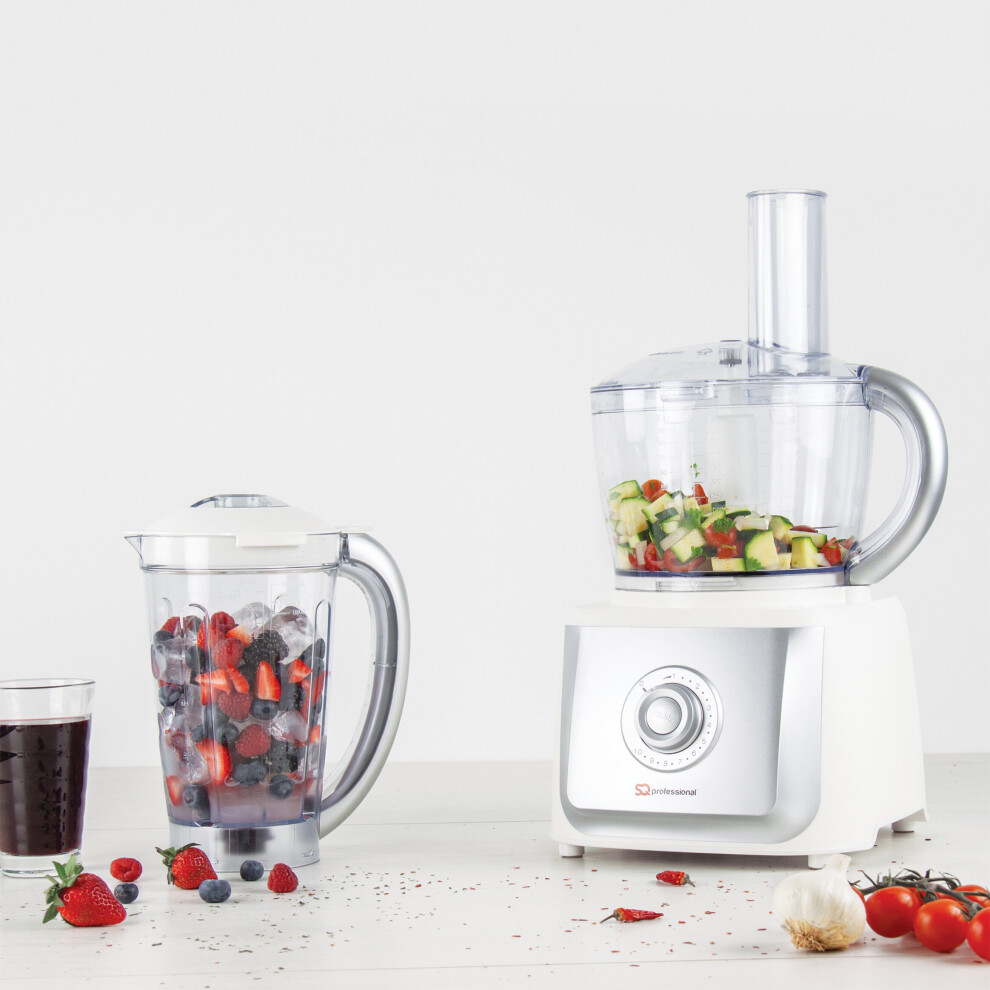 (White) SQ Professional Blitz 2In1 Food Processor 700W Multifunction Blender