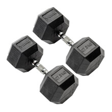 (2 x 27.5kg) York Commercial Rubber Hex Dumbbells