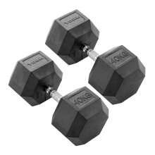 (2 x 40kg) York Commercial Rubber Hex Dumbbells