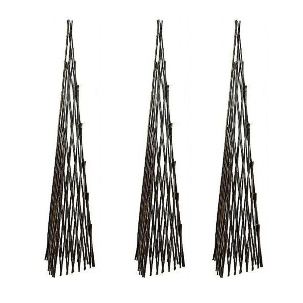 Set of Three Expanding Willow Garden Obelisks (1.5m)