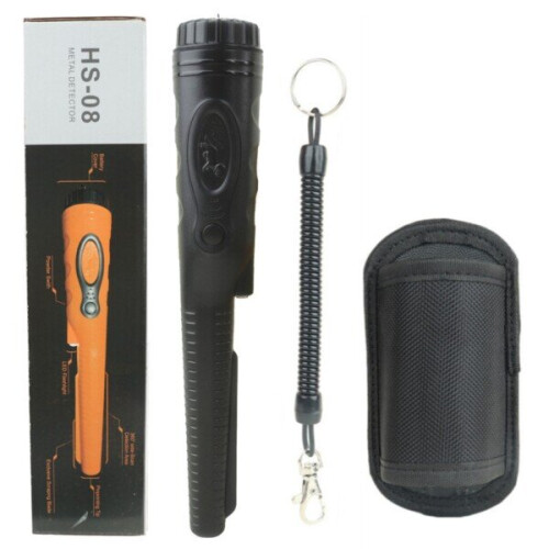 (Black HS-08) Professional Handheld Metal Detector Supplier Pin Pointer Gold Detector waterproof head pinpointer