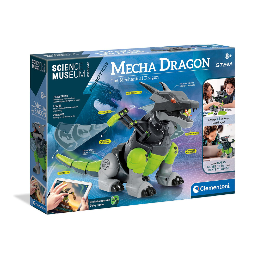 Clementoni 61529 Mecha Dragon Robot for Children-Ages 8 Years Plus, Multi Coloured