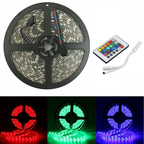 Bande LED RGB 5050 de 5 m avec télécommande à 44 touches