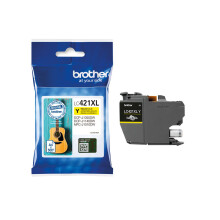 Cartucho de tinta LC421XLY - BROTHER - Amarillo de alta capacidad 500 páginas - Para DCP-J1050DW, MFC-J1010DW y DCP-J1140DW