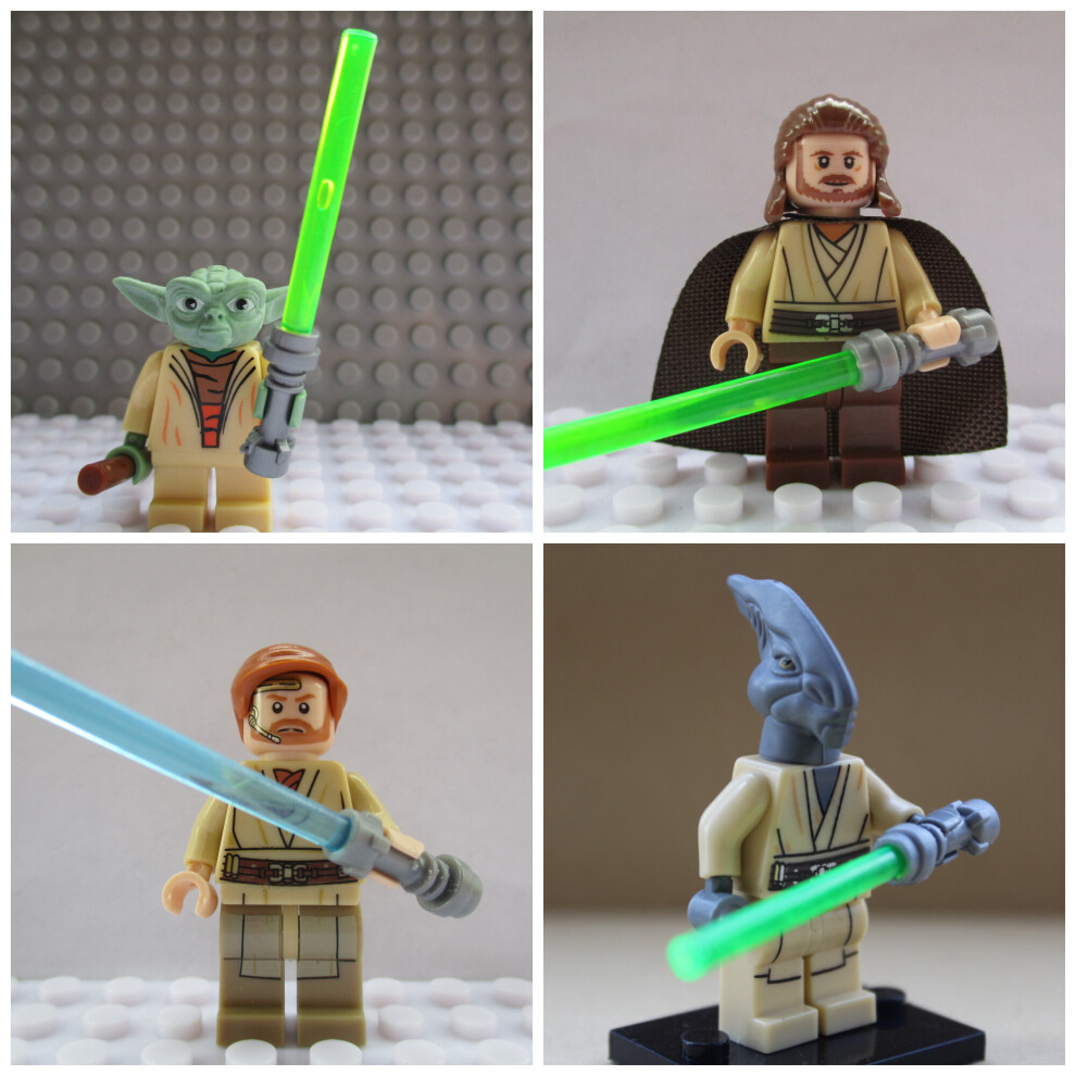 Star Wars Jedi Mini Action Figures Fit Lego Sets Yoda Obi Won Qui Gon