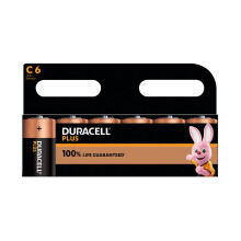 Duracell Plus C Battery Alkaline 100% Life Pack of 6 5009814 DU14191