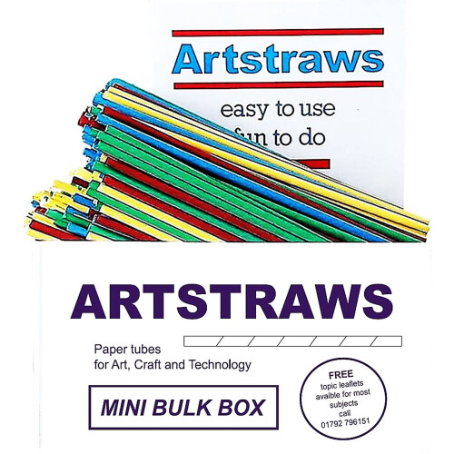 ARTSTRAWS MINI SCHOOL PACK COLOURED PAPER STRAWS ART STRAWS THIN