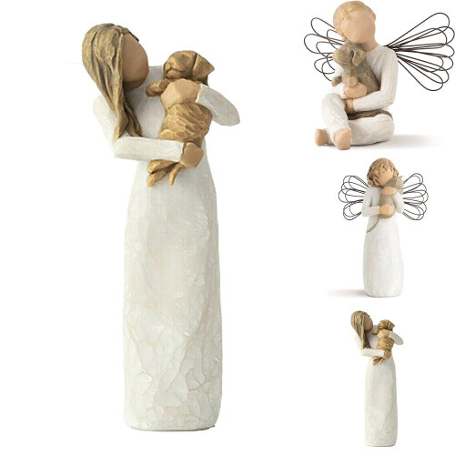 (B) Angels Figurine Embrace Pet Ornaments Sculptures 1