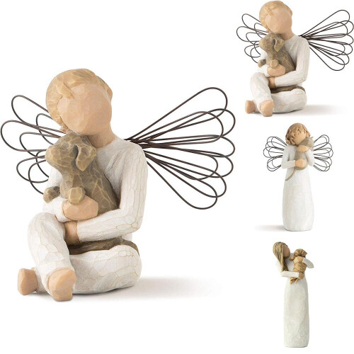 (B) Angels Figurine Embrace Pet Ornaments Sculptures 2