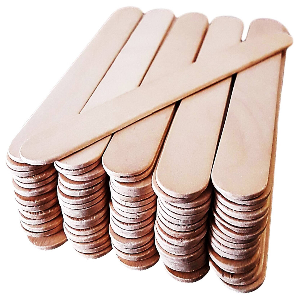 50 Wooden Lolly Sticks Jumbo Natural Garden Plant Labels Wood Craft