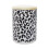 Premier Housewares Large Stoneware Canister,Black & White Finish Container With Gold Reflective Lid,Handcrafted Container 1