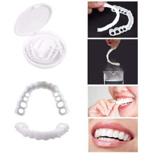 Snap-On Top & Bottom Veneers Dentures - Comfort Fit, Removable Resin Teeth Cover, One-Size-Fits-All