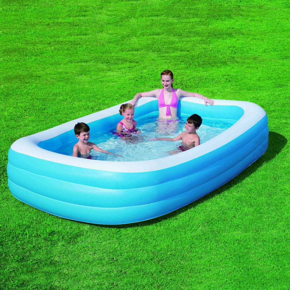 (Large - 120"x72"x20") Bestway Giant Rectangular Pool Swimming Summer Family Size