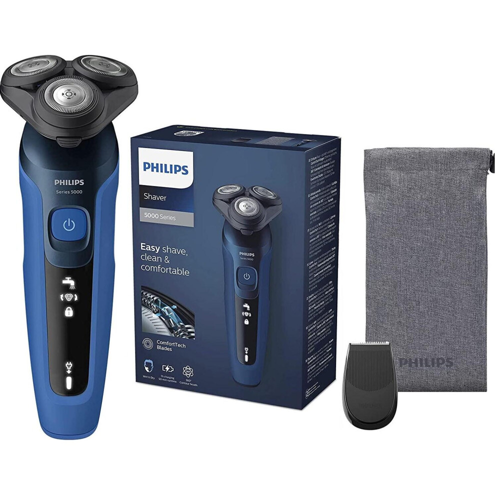 Philips Shaver Series 5000, Wet and Dry Electric Shaver (Model S5466/18), Dark Royal Blue