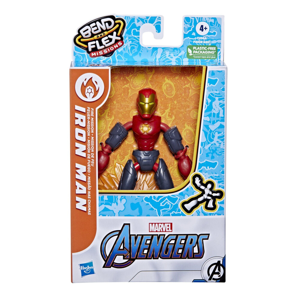 Marvel Avengers Bend & Flex Fire Mission Iron Man Action Figure